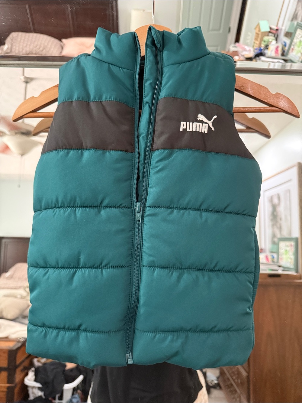 Puma - Teal and Black Quilted Puffer Vest